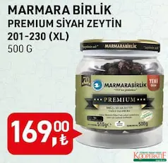MARMARA BİRLİK PREMİUM SİYAH ZEYTİN 500 G MARMARA BİRLİK PREMİUM SİYAH ZEYTİN 500 G